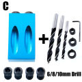 14Pcs Hole Jig Kit 6-10mm Angle Drill Guide Set Woodwoorking Tool Hole Puncher Locator Jig Drill Bit Carpentry Tools. 