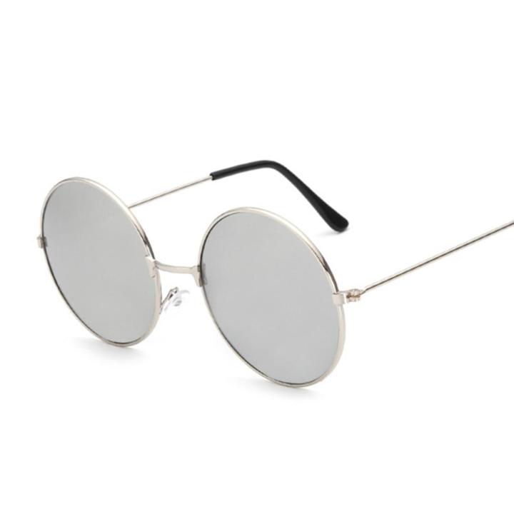 Classic Round Sunglasses Woman Vintage Circle Design Sun Glasses For Woman Male Small Frame Metal Colorful Ocean Mirror Retro