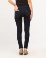 Floral Dark Blue Denim Jeggings for Women. 