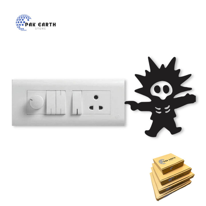 Pak Earth Store Cartoon Switch Board Wooden Wall Decorative I Wall Art Home Decor for Living Room, Bedroom Wall , Kitchen Wall , Classroom