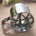 Stainless Steel Mesh Flour Sifter Mechanical Baking Icing Sugar Shaker Sieve Tool Cup with Handle. 
