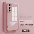 TA for Samsung Galaxy S22 5G Back Cover + Free Lanyard Colour Luxury 6D Plating Case Side Pattern Soft Silicone Square Phone Cases. 