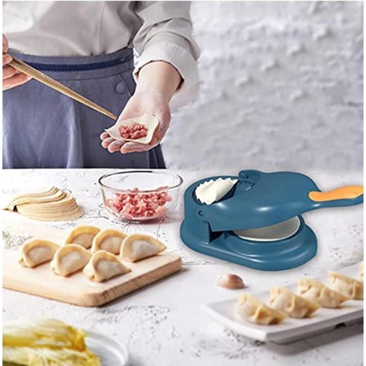 2 in 1 Dumpling Samosa Maker Ghughra Momos Makers Machine, Dumpling Skin Press Mould for Momos Making,Dumpling Maker Mould Machine, Dumpling Making Tool with Dumpling Puri Maker - 1 Piece - ZT