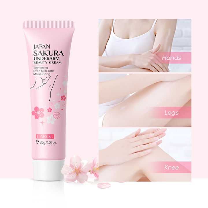 LAIKOU Japan Sakura Underarm Whitening Cream Remove Melanin Repairing Moisturizing 30g