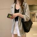 2023 Summer Large Size Women's Clothing Fat mm Graceful and Fashionable Mid-Length Long Loose Sun Protection Small Suit outside. 