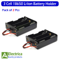 3 Cell Black Plastic Li-ion 18650 Rechargeable Battery Storage Case Holder by Electrica. 