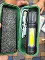 Portable Mini Led Flashlight Zoom Torch Built In Battery USB Rechargeable Lamp Adjustable Retractable Penlight For Outdoor Zoomable Tourch Metal COB Flash Light Tourch | Mini LED Flash Light | Rechargeable Small LED Work Flash Tourch Light Lucky LED Recha. 