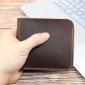 Handmade Leather Wallet Men Retro Short Man's wallet Durable Real Leather Wallet Handmade Breif Cartera Hombre. 