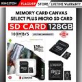Kingston Memory Card Micro SD 64/128/256/512 GB - Lifetime Warranty - Canvas Select Plus. 
