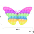 Push Pop Bubble Fidget Spinner Pop It Silicone Toy - 8 inches - Rainbow Butterfly. 