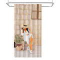 Digital Printing Polyester Shower Curtain Waterproof Bathroom Partition Curtain Toilet Hanging Curtained. 