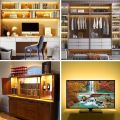 WOBANE Under Cabinet LED Lighting kit,8*50cm LED Strip Lights with Remote Control Dimmer and Adapter,Dimmable for Kitchen Cabinet,Counter,Shelf,TV Back,Showcase,2700K Warm White,1900lm,Timing,8pcs. 