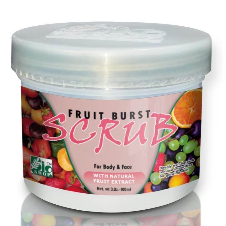 Fruit Burst Scrub Bio Shop™ Body & Face Scrub Suitable for All Type Skin suitable for both Men & Women | Mix Fruit Scrubs Remove Stretch Marks