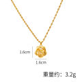 Rose petal women's necklace pendant imitation gold pop style jewelry versatile, fresh and delicate flowers, niche temperament. 