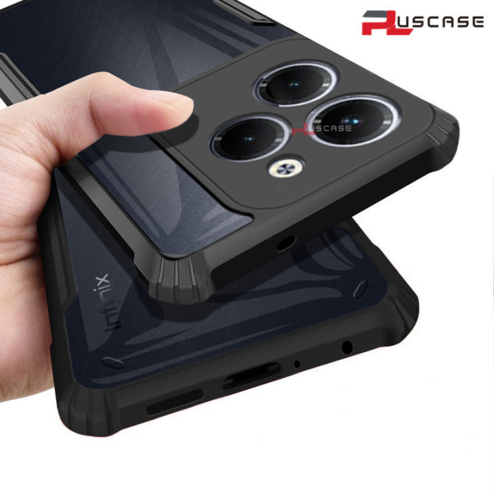 PlusCase for Infinix Hot 40 / Infinix Hot 40 Pro Case Air Cushion Hard Clear Shockproof Back Cover