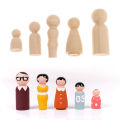 5/1Pcs Family Five-color Wooden Peg Doll Handmade Painting Doll Crafts Unfinished Children's Graffiti Solid Wood DIY Decoration. 