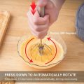 2024 New Stainless Steel Semi-Automatic Whisk,Automatic Whisk Mixer Stirrer Tool, Hand Push Mixer Stirrer Kitchen Gadgets for Blending, Whisking, Beating. 
