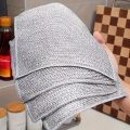 Dish Scrubber Kitchen Cleaning Cloth Metal Multipurpose Wire Dishwashing Rag Easy to Use Rag Reusable Rag Thickened Cleaning Rag for Dishes Sinks Counter Stove Top (Color : Silver). 