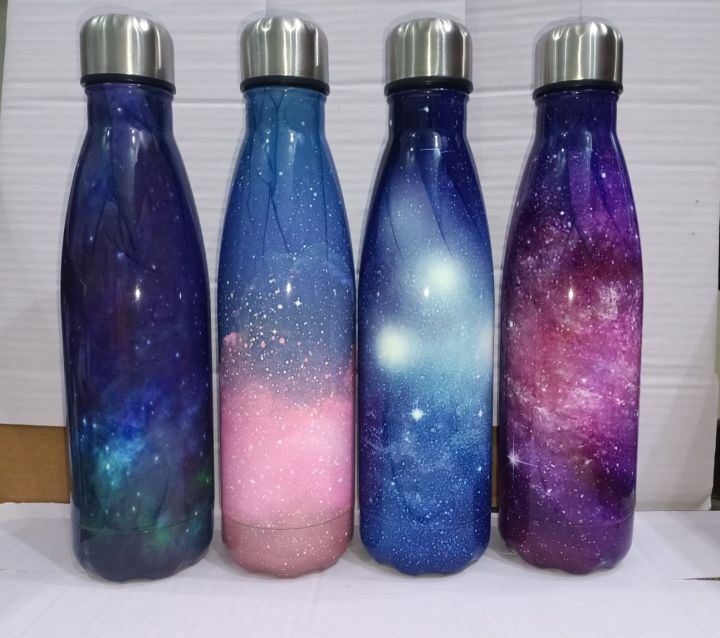 Imported 500ml Cute and Beautiful Stainless Steel Water Bottle Double Wall Vacuum Insulated Flask BPA Free Leak Proof Cola Shape Thermos Steel Bottle for Girls Steel Bottle for School Kids and Bottle for Boys Floral Bottle