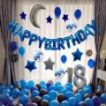 13 Blue Letter Happy Birthday Balloon 16 Inch Solid Happy Birthday Decoration Foil Balloon For Birthday Party- Blue Letter Balloon  (Blue, Pack of 13). 
