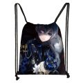Anime Black Butler Drawstring Bag Boys Girls  Backpack Sebastian Michaelis Cartoon Student School  Bag Teen  Travel Knapsack. 