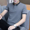 【ETOP】Summer new style POLO shirt panlalaki short-sleeved T-shirt lapel collar loose plus size men's t-shirt top 98. 