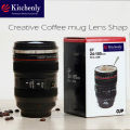 Camera Lens Shape Coffee Tea Mug with Lid - 350 ml. 
