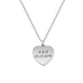 Custom Engraved Gold Women's Heart Pendant Necklace Personalized Jewelry Customized Christmas Gift for Her Friend Mom Girlfriend. 