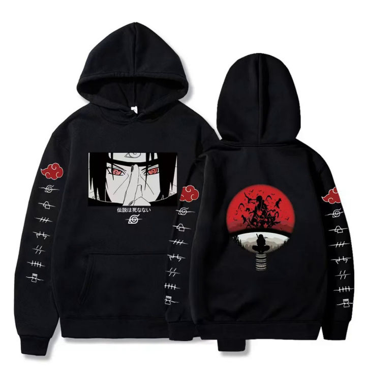 Anime Naruto Itachi Figures Hoodies Akatsuki Red Cloud 3D Print Pullover Sweatshirt Female Battle Tracksuit Casual Outerwear Men