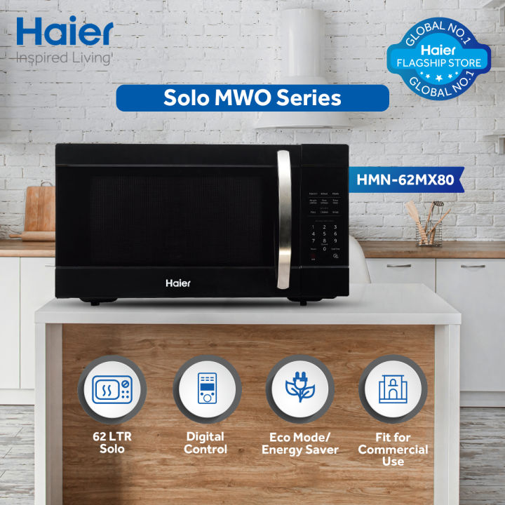Haier 62L / Solo / HMN-62MX80 ( Internal Light + Pull Handle Door ) Microwave Oven / Brand Warranty