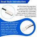 DS18B20 Temperature Sensor Probe 304 Stainless Steel 6*30MM OD 3.0MM Waterproof Dustproof Sensors Cable 1M Length. 