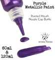 Purple Metallic Acrylic Paint - Permanent Waterproof Paint 60ml and 120ml. 