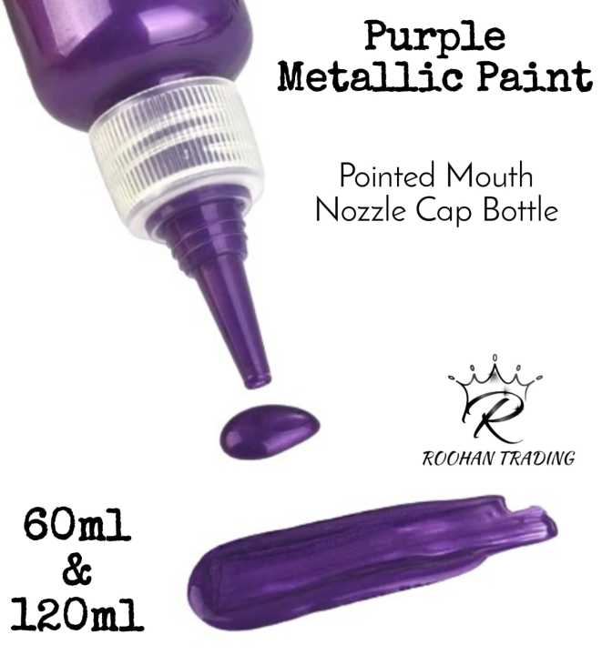 Purple Metallic Acrylic Paint - Permanent Waterproof Paint 60ml and 120ml