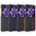 For Samsung Galaxy Z Flip5 5G Luxury Splicing Carbon Fiber Patterned Leather Case For Samsung Galaxy Z Flip 5 ZFlip5 Shockproof Protection Hard Cover. 