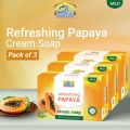 AL khair Refreshing Papaya Cream Soap 100gm (Pack of 3). 