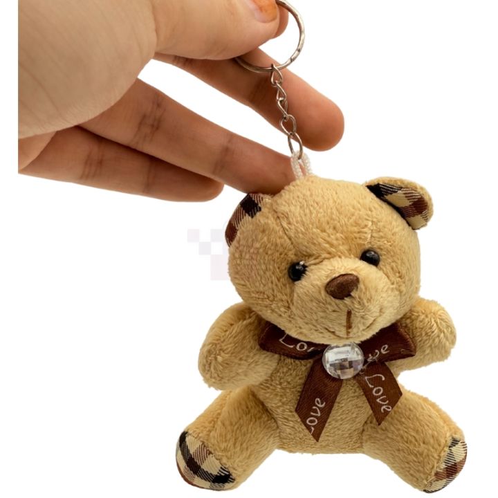 Teddy Bear Keychain - 3.5 Inch In Size - Brown Color