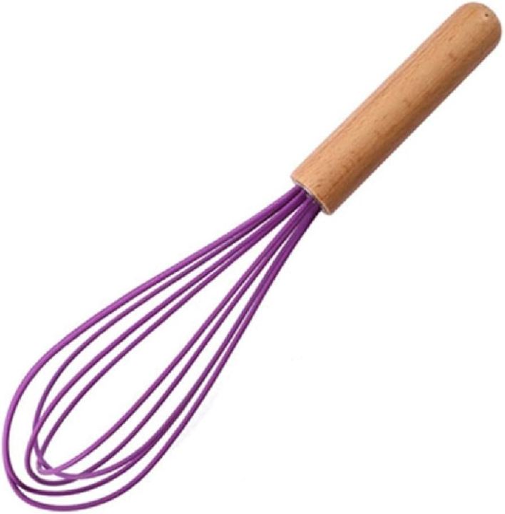 Beater silicon Beater Stainless Steel Kitchen Egg Beater, Manual Egg Whisk Beater with Wooden Handle.