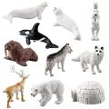 Animal Model Decor Easy to Store Mini Arctic Winter Animals Model. 