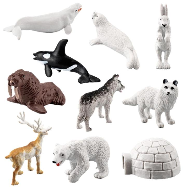 Animal Model Decor Easy to Store Mini Arctic Winter Animals Model