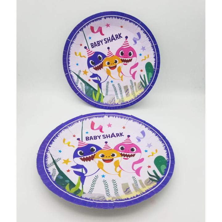 BABY SHARK THEME PAPER PLATES PACK OF 10 PAPER PLATES