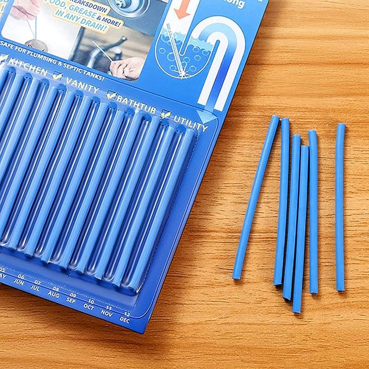 Magic Sticks 12pcs per Set Stick Drain Cleaner and Unscented, Kitchen Toilet Bathtub Sewage Decontamination to Deodorant Smelly Pipes Dream Kitchen Toilet Bathtub Sewage Drain Cleaner Stick and Unscented Deodorizer Odor Remover