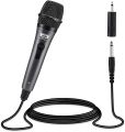 Moukey Karaoke Microphone, Dynamic Microphone with 13 ft Cable, Metal Handheld Cardioid Wired Mic, XLR Microphone for Singing/Stage/Chrismas,Compatible w/Karaoke Machine/PA System/Amp/Mixer, Grey UK IMPORT. 