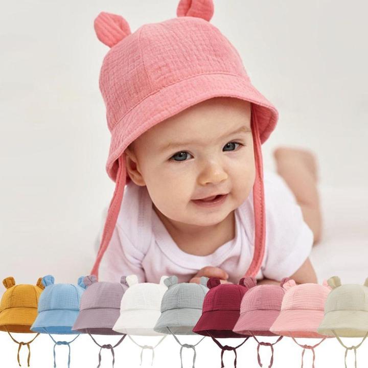 Summer Baby Hats Newborn Bucket Sunhat Kids Muslin Panama Cap Boys Girls Sun Hat Infant Caps Easter Hats For Toddler 3 12 Months Daraz.pk