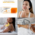 Turmeric Whitening Soap Bar 2x65g Brighten Deep Cleaning For Dark Spots Fades Scars Even Skin Tone Hand Make Smooth Skin. 