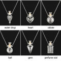 Keepsake Steel Chain Water Drop Heart Perfume Jewellery Glaze Vial Necklace Essential Oil Pendant Memorial Jewelry. 