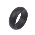 Flexible Silicone Wedding Engagement Ring for Men Black Rubber Band. 