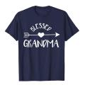 Blessed Grandma Shirt Cute Tribal Arrow And Heart Gran Gift Dominant Men's T Shirt Harajuku Camisas Cotton Tops Shirt Casual. 