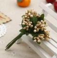 Mini Gold Artificial Stamen Bud Bouquet Leaf flowers For Home Garden Wedding Car Decoration Box Crafts Supplies. 