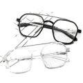 New Design Double Bridge Gold & Black New Fashion Double Beam Slim Retro PC Frame Optical Glasses frame 2023 latest design. 
