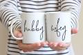 A PAIR OF BEAUTIFUL GENERALIZED, HUBBY WIFEY TEXT MUG FOR wedding , COUPLES, anniversary,  spouse, HUSBAND WIFE, FRIENDS, BESTIES TO SHOW YOUR LOVE TO EACH OTHER. BEST GIFT - Lucky garnet. 